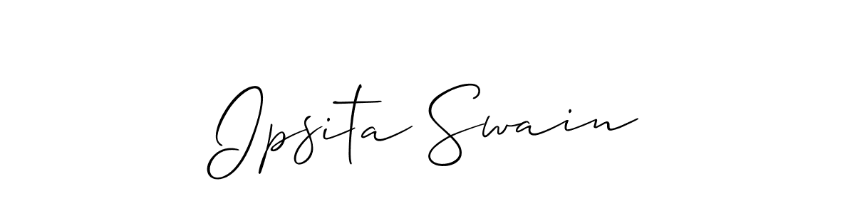 How to make Ipsita Swain signature? Allison_Script is a professional autograph style. Create handwritten signature for Ipsita Swain name. Ipsita Swain signature style 2 images and pictures png
