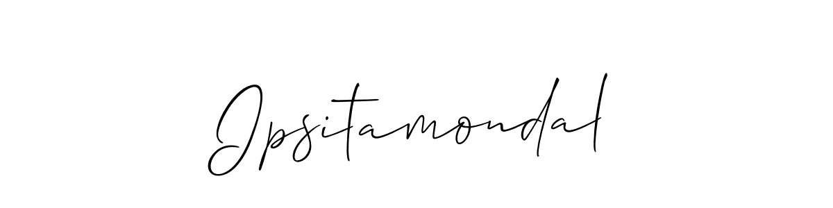 Similarly Allison_Script is the best handwritten signature design. Signature creator online .You can use it as an online autograph creator for name Ipsitamondal. Ipsitamondal signature style 2 images and pictures png