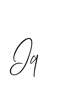 Make a beautiful signature design for name Iq. With this signature (Allison_Script) style, you can create a handwritten signature for free. Iq signature style 2 images and pictures png