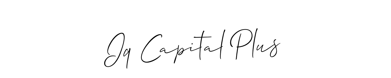 if you are searching for the best signature style for your name Iq Capital Plus. so please give up your signature search. here we have designed multiple signature styles  using Allison_Script. Iq Capital Plus signature style 2 images and pictures png