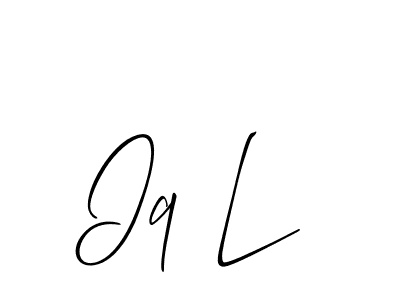 Make a beautiful signature design for name Iq L. With this signature (Allison_Script) style, you can create a handwritten signature for free. Iq L signature style 2 images and pictures png
