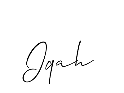 Iqah stylish signature style. Best Handwritten Sign (Allison_Script) for my name. Handwritten Signature Collection Ideas for my name Iqah. Iqah signature style 2 images and pictures png