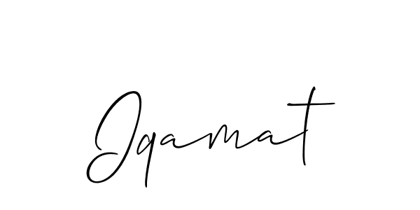 Use a signature maker to create a handwritten signature online. With this signature software, you can design (Allison_Script) your own signature for name Iqamat. Iqamat signature style 2 images and pictures png