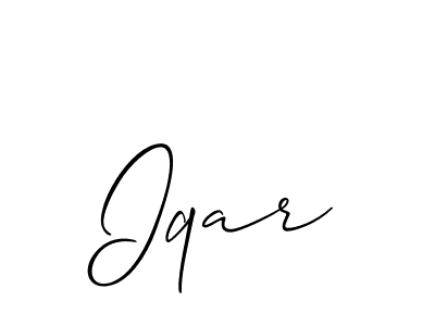 How to Draw Iqar signature style? Allison_Script is a latest design signature styles for name Iqar. Iqar signature style 2 images and pictures png