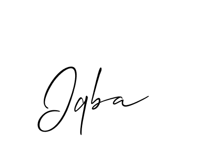 Make a beautiful signature design for name Iqba. With this signature (Allison_Script) style, you can create a handwritten signature for free. Iqba signature style 2 images and pictures png