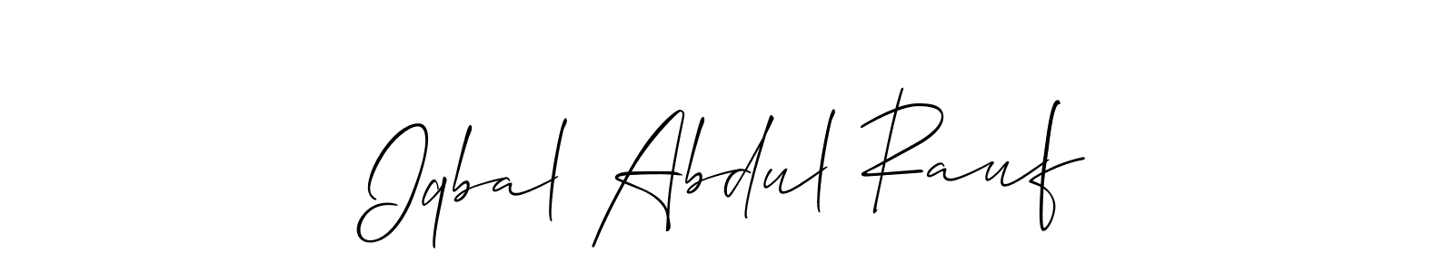 It looks lik you need a new signature style for name Iqbal Abdul Rauf. Design unique handwritten (Allison_Script) signature with our free signature maker in just a few clicks. Iqbal Abdul Rauf signature style 2 images and pictures png