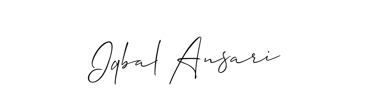 Make a beautiful signature design for name Iqbal Ansari. With this signature (Allison_Script) style, you can create a handwritten signature for free. Iqbal Ansari signature style 2 images and pictures png