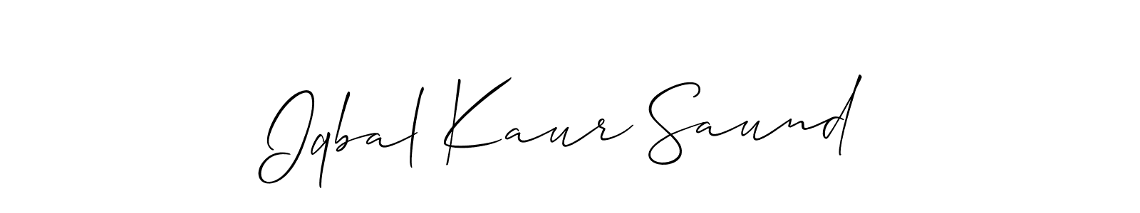 Also we have Iqbal Kaur Saund name is the best signature style. Create professional handwritten signature collection using Allison_Script autograph style. Iqbal Kaur Saund signature style 2 images and pictures png