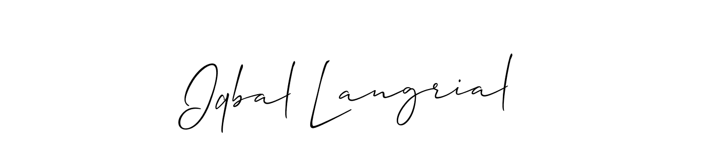 How to make Iqbal Langrial signature? Allison_Script is a professional autograph style. Create handwritten signature for Iqbal Langrial name. Iqbal Langrial signature style 2 images and pictures png