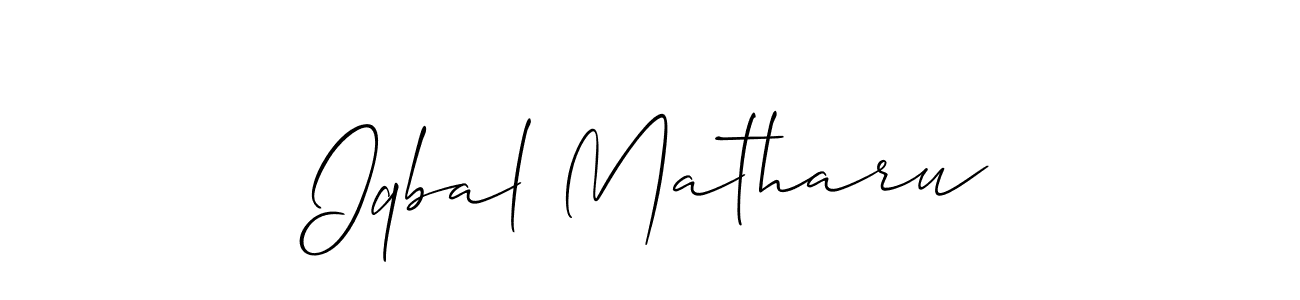Create a beautiful signature design for name Iqbal Matharu. With this signature (Allison_Script) fonts, you can make a handwritten signature for free. Iqbal Matharu signature style 2 images and pictures png