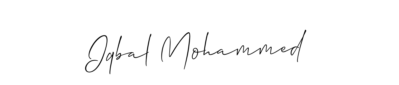 How to make Iqbal Mohammed name signature. Use Allison_Script style for creating short signs online. This is the latest handwritten sign. Iqbal Mohammed signature style 2 images and pictures png