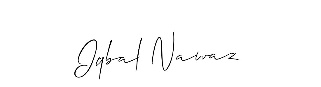 Use a signature maker to create a handwritten signature online. With this signature software, you can design (Allison_Script) your own signature for name Iqbal Nawaz. Iqbal Nawaz signature style 2 images and pictures png