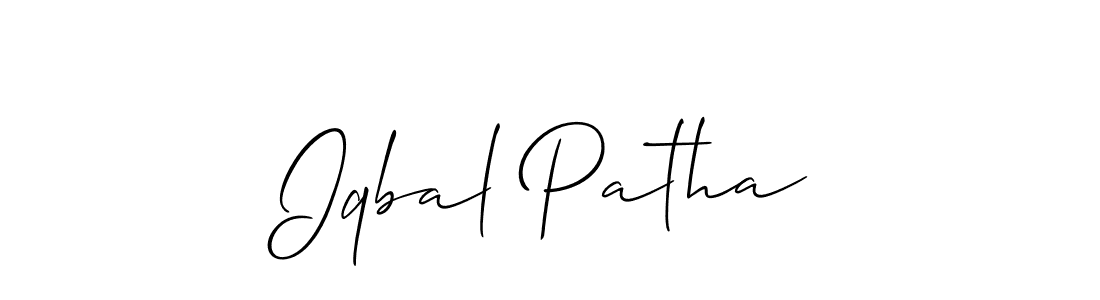 It looks lik you need a new signature style for name Iqbal Patha. Design unique handwritten (Allison_Script) signature with our free signature maker in just a few clicks. Iqbal Patha signature style 2 images and pictures png