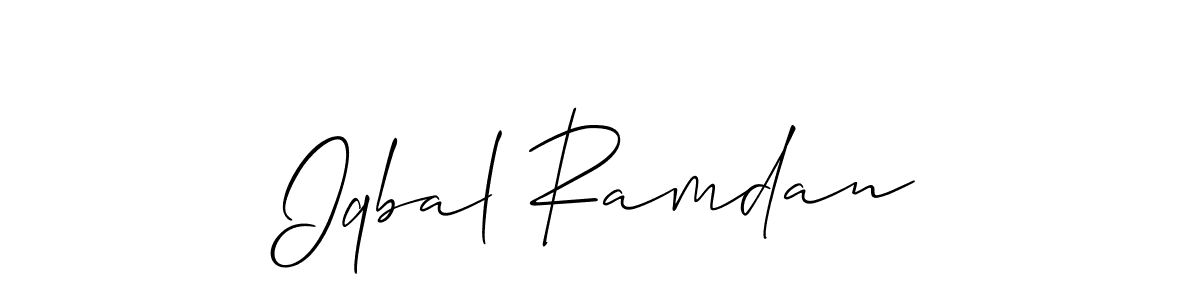 It looks lik you need a new signature style for name Iqbal Ramdan. Design unique handwritten (Allison_Script) signature with our free signature maker in just a few clicks. Iqbal Ramdan signature style 2 images and pictures png
