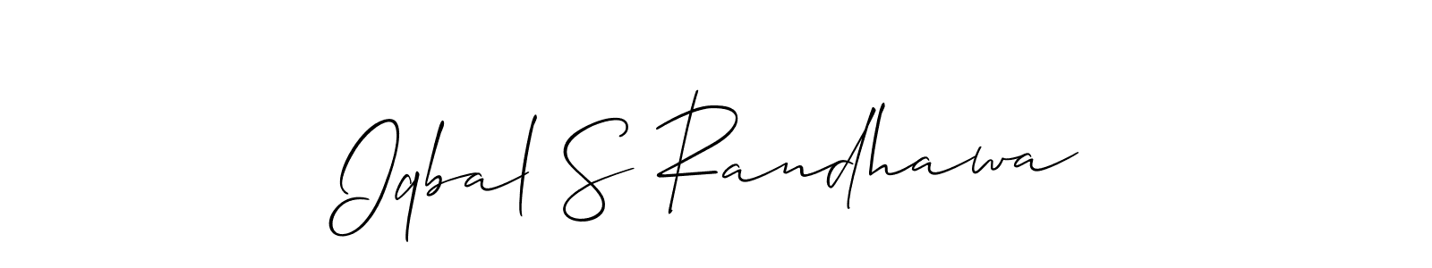 It looks lik you need a new signature style for name Iqbal S Randhawa. Design unique handwritten (Allison_Script) signature with our free signature maker in just a few clicks. Iqbal S Randhawa signature style 2 images and pictures png