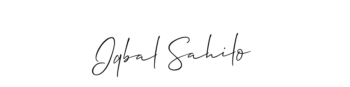 Similarly Allison_Script is the best handwritten signature design. Signature creator online .You can use it as an online autograph creator for name Iqbal Sahilo. Iqbal Sahilo signature style 2 images and pictures png