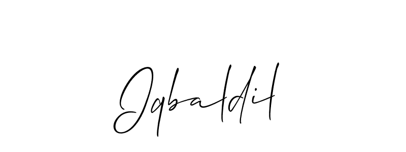 How to make Iqbaldil name signature. Use Allison_Script style for creating short signs online. This is the latest handwritten sign. Iqbaldil signature style 2 images and pictures png