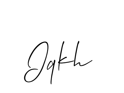 The best way (Allison_Script) to make a short signature is to pick only two or three words in your name. The name Iqkh include a total of six letters. For converting this name. Iqkh signature style 2 images and pictures png