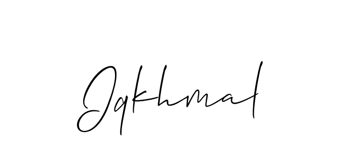 Use a signature maker to create a handwritten signature online. With this signature software, you can design (Allison_Script) your own signature for name Iqkhmal. Iqkhmal signature style 2 images and pictures png