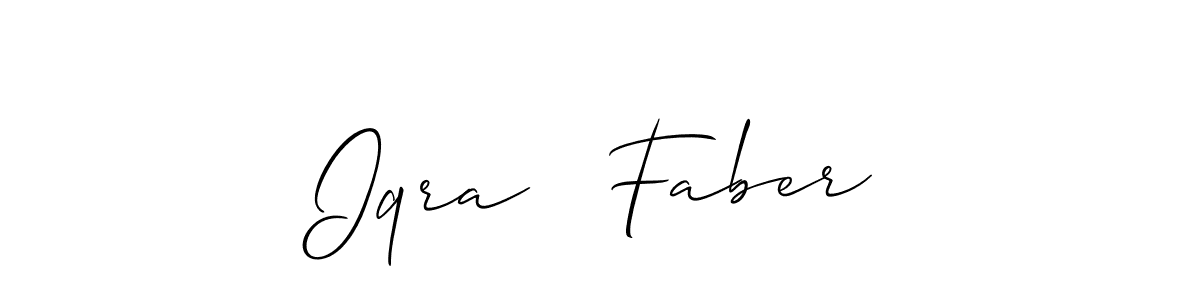 This is the best signature style for the Iqra   Faber name. Also you like these signature font (Allison_Script). Mix name signature. Iqra   Faber signature style 2 images and pictures png