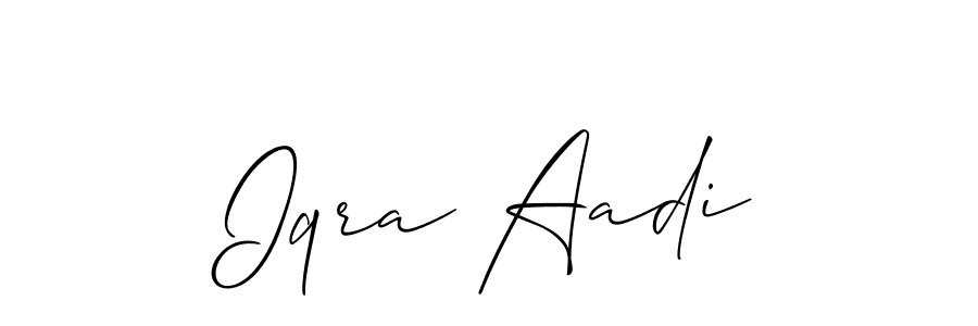 Create a beautiful signature design for name Iqra Aadi. With this signature (Allison_Script) fonts, you can make a handwritten signature for free. Iqra Aadi signature style 2 images and pictures png