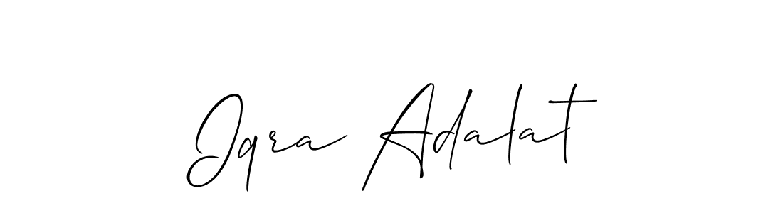 How to make Iqra Adalat name signature. Use Allison_Script style for creating short signs online. This is the latest handwritten sign. Iqra Adalat signature style 2 images and pictures png