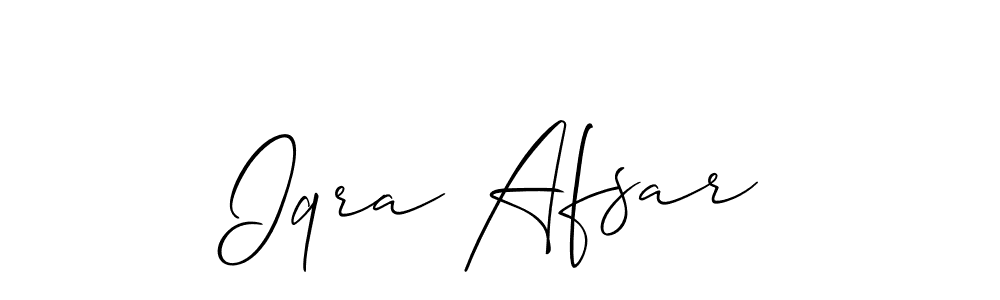 Design your own signature with our free online signature maker. With this signature software, you can create a handwritten (Allison_Script) signature for name Iqra Afsar. Iqra Afsar signature style 2 images and pictures png