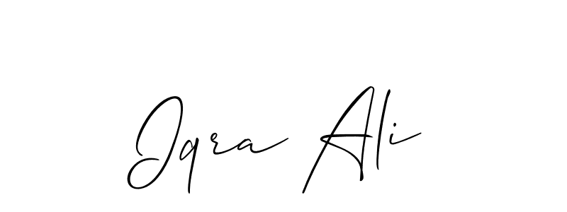 It looks lik you need a new signature style for name Iqra Ali. Design unique handwritten (Allison_Script) signature with our free signature maker in just a few clicks. Iqra Ali signature style 2 images and pictures png