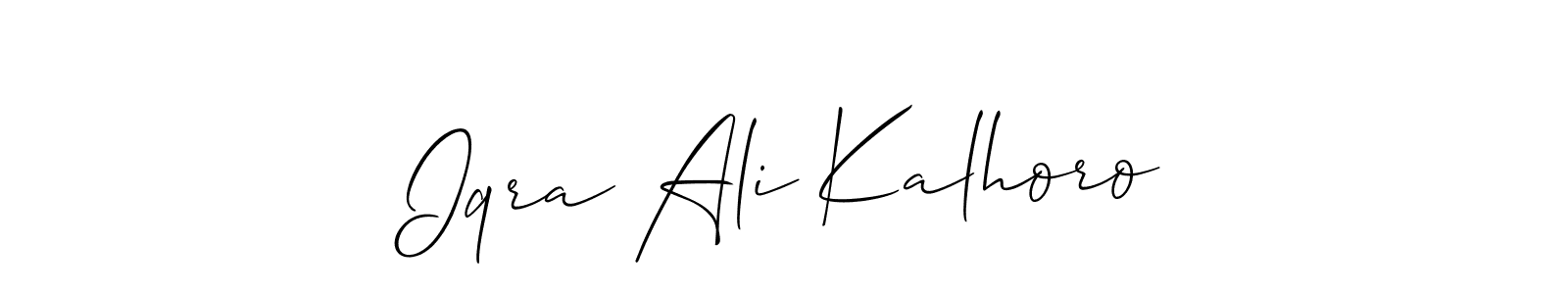 It looks lik you need a new signature style for name Iqra Ali Kalhoro. Design unique handwritten (Allison_Script) signature with our free signature maker in just a few clicks. Iqra Ali Kalhoro signature style 2 images and pictures png