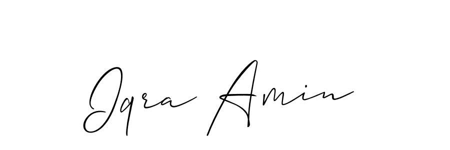 Also we have Iqra Amin name is the best signature style. Create professional handwritten signature collection using Allison_Script autograph style. Iqra Amin signature style 2 images and pictures png