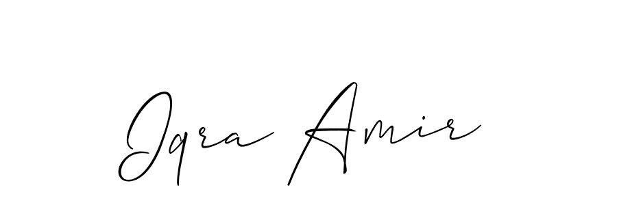 Use a signature maker to create a handwritten signature online. With this signature software, you can design (Allison_Script) your own signature for name Iqra Amir. Iqra Amir signature style 2 images and pictures png