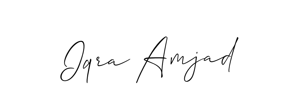 Make a beautiful signature design for name Iqra Amjad. With this signature (Allison_Script) style, you can create a handwritten signature for free. Iqra Amjad signature style 2 images and pictures png