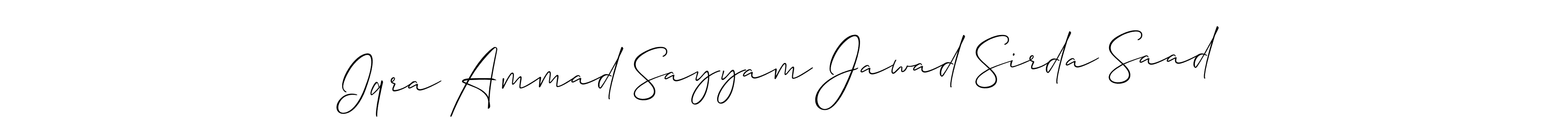 Design your own signature with our free online signature maker. With this signature software, you can create a handwritten (Allison_Script) signature for name Iqra Ammad Sayyam Jawad Sirda Saad. Iqra Ammad Sayyam Jawad Sirda Saad signature style 2 images and pictures png