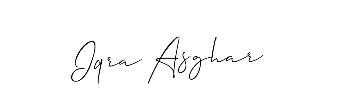 Similarly Allison_Script is the best handwritten signature design. Signature creator online .You can use it as an online autograph creator for name Iqra Asghar. Iqra Asghar signature style 2 images and pictures png