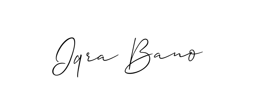 if you are searching for the best signature style for your name Iqra Bano. so please give up your signature search. here we have designed multiple signature styles  using Allison_Script. Iqra Bano signature style 2 images and pictures png