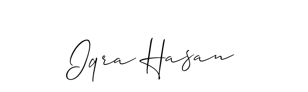 Iqra Hasan stylish signature style. Best Handwritten Sign (Allison_Script) for my name. Handwritten Signature Collection Ideas for my name Iqra Hasan. Iqra Hasan signature style 2 images and pictures png