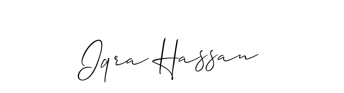 This is the best signature style for the Iqra Hassan name. Also you like these signature font (Allison_Script). Mix name signature. Iqra Hassan signature style 2 images and pictures png