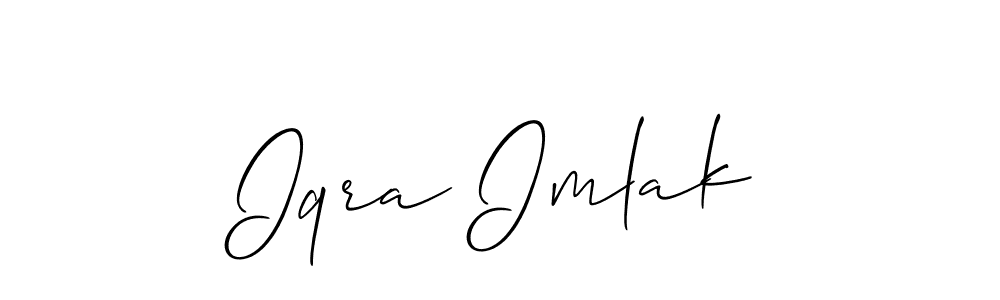 Make a beautiful signature design for name Iqra Imlak. With this signature (Allison_Script) style, you can create a handwritten signature for free. Iqra Imlak signature style 2 images and pictures png