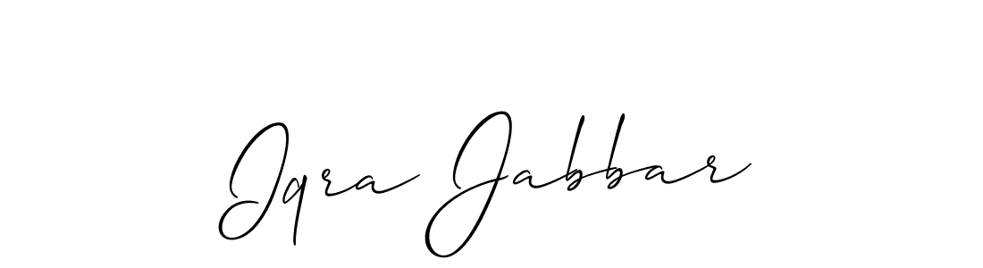 The best way (Allison_Script) to make a short signature is to pick only two or three words in your name. The name Iqra Jabbar include a total of six letters. For converting this name. Iqra Jabbar signature style 2 images and pictures png