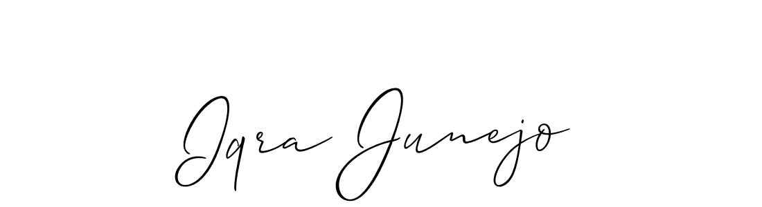 It looks lik you need a new signature style for name Iqra Junejo. Design unique handwritten (Allison_Script) signature with our free signature maker in just a few clicks. Iqra Junejo signature style 2 images and pictures png