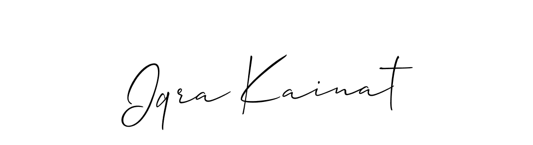 Use a signature maker to create a handwritten signature online. With this signature software, you can design (Allison_Script) your own signature for name Iqra Kainat. Iqra Kainat signature style 2 images and pictures png
