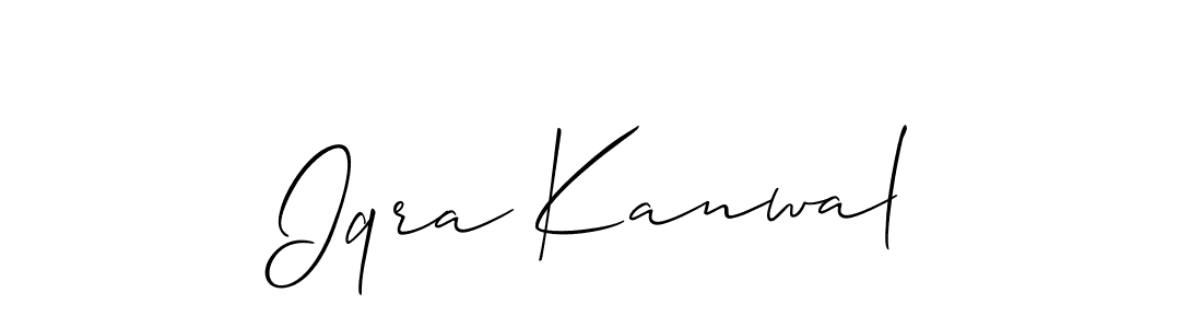 Iqra Kanwal stylish signature style. Best Handwritten Sign (Allison_Script) for my name. Handwritten Signature Collection Ideas for my name Iqra Kanwal. Iqra Kanwal signature style 2 images and pictures png