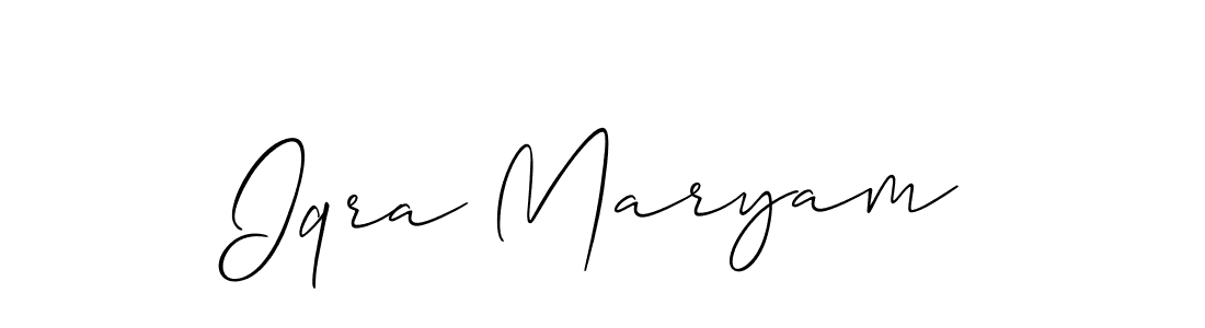 if you are searching for the best signature style for your name Iqra Maryam. so please give up your signature search. here we have designed multiple signature styles  using Allison_Script. Iqra Maryam signature style 2 images and pictures png