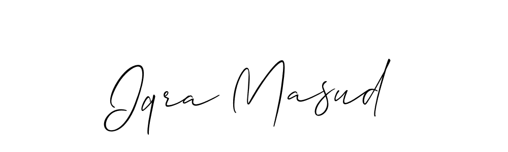 Iqra Masud stylish signature style. Best Handwritten Sign (Allison_Script) for my name. Handwritten Signature Collection Ideas for my name Iqra Masud. Iqra Masud signature style 2 images and pictures png