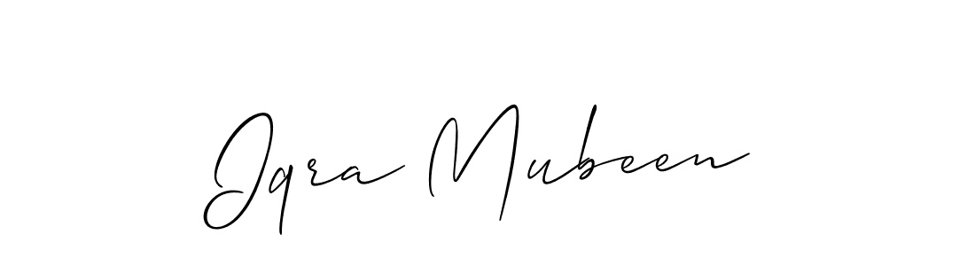 The best way (Allison_Script) to make a short signature is to pick only two or three words in your name. The name Iqra Mubeen include a total of six letters. For converting this name. Iqra Mubeen signature style 2 images and pictures png