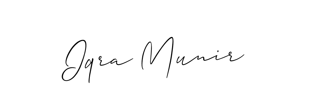It looks lik you need a new signature style for name Iqra Munir. Design unique handwritten (Allison_Script) signature with our free signature maker in just a few clicks. Iqra Munir signature style 2 images and pictures png