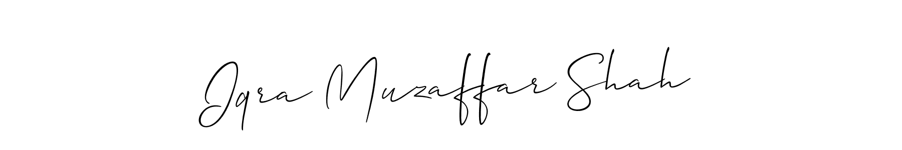 Iqra Muzaffar Shah stylish signature style. Best Handwritten Sign (Allison_Script) for my name. Handwritten Signature Collection Ideas for my name Iqra Muzaffar Shah. Iqra Muzaffar Shah signature style 2 images and pictures png