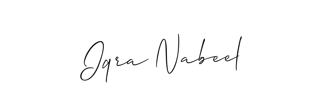 Iqra Nabeel stylish signature style. Best Handwritten Sign (Allison_Script) for my name. Handwritten Signature Collection Ideas for my name Iqra Nabeel. Iqra Nabeel signature style 2 images and pictures png