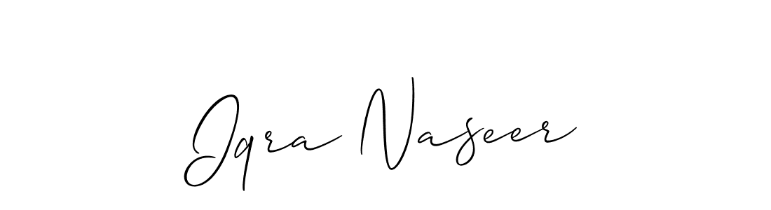 How to Draw Iqra Naseer signature style? Allison_Script is a latest design signature styles for name Iqra Naseer. Iqra Naseer signature style 2 images and pictures png