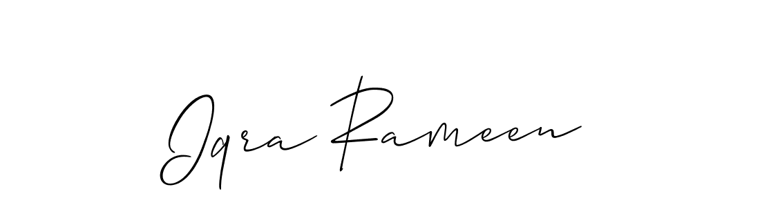 It looks lik you need a new signature style for name Iqra Rameen. Design unique handwritten (Allison_Script) signature with our free signature maker in just a few clicks. Iqra Rameen signature style 2 images and pictures png